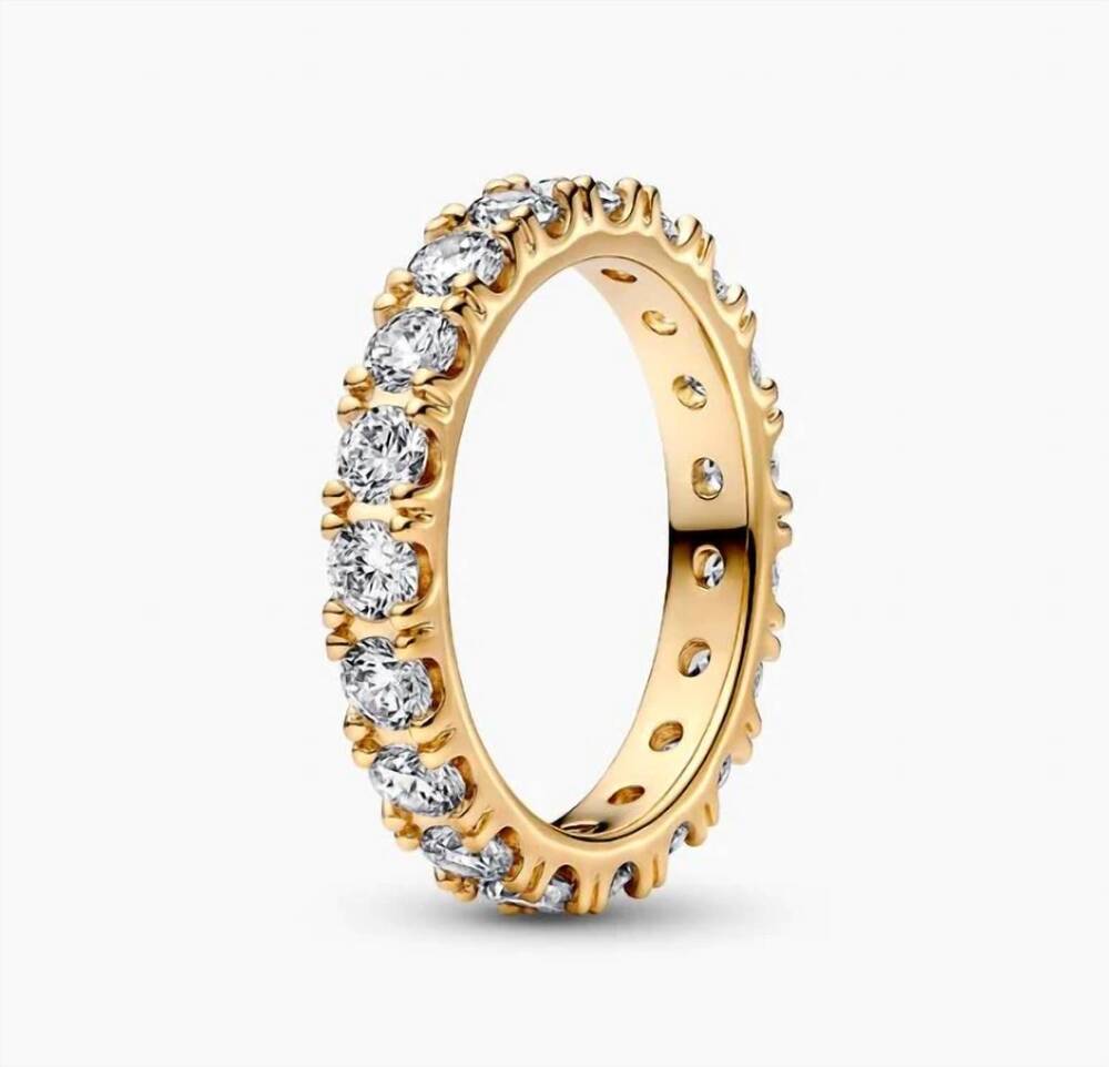NEW PANDORA women's sparkling row eternity ring in 14k gold plating
